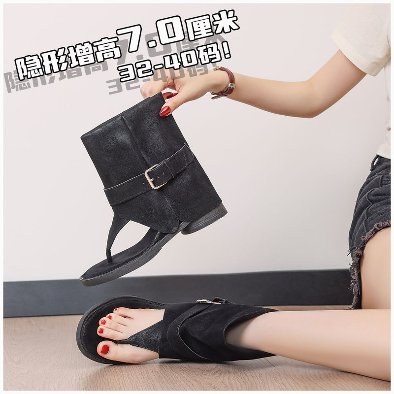 Martin Boots Are Super Popular, Women's Summer New Style Thong-Toe Sandals with Hidden Height Increase for Petite Individuals, Short Boot Roman Sandals Martin Boots Are Super Popular, Women's Summer New Style Thong-Toe Sandals with Hidden Height Increase for Petite Individuals, Short Boot Roman Sandals