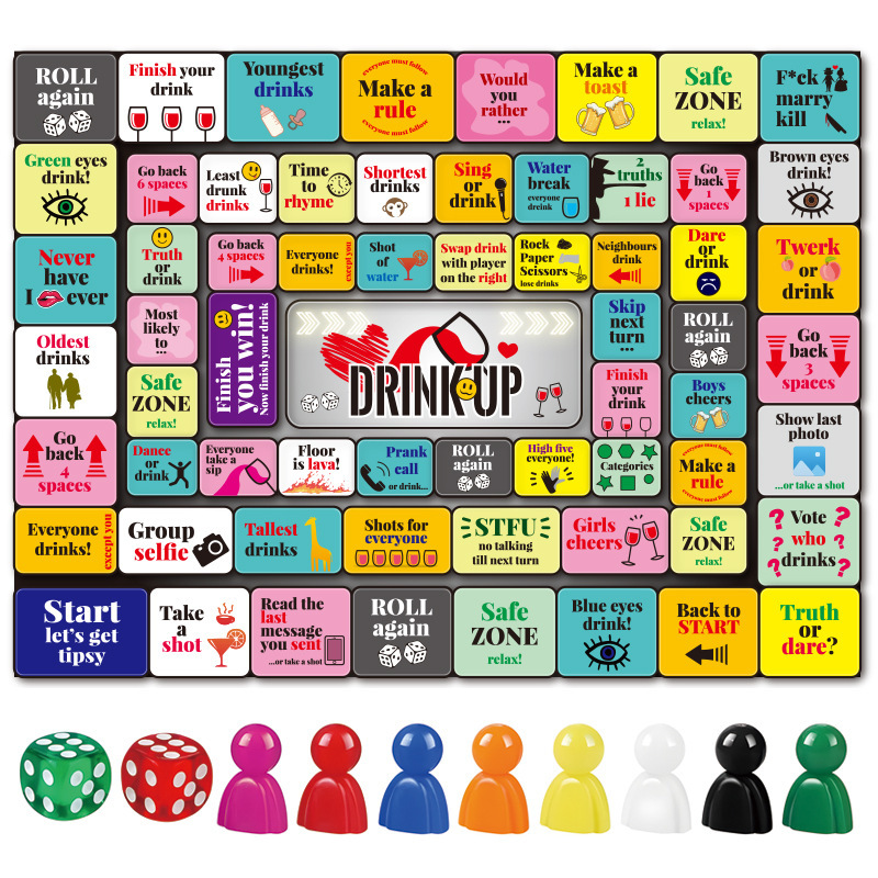 Cross Border New Couple Board DUNK UP YOUR NIGHT Party Drinking Tabletop Adult Dating Game