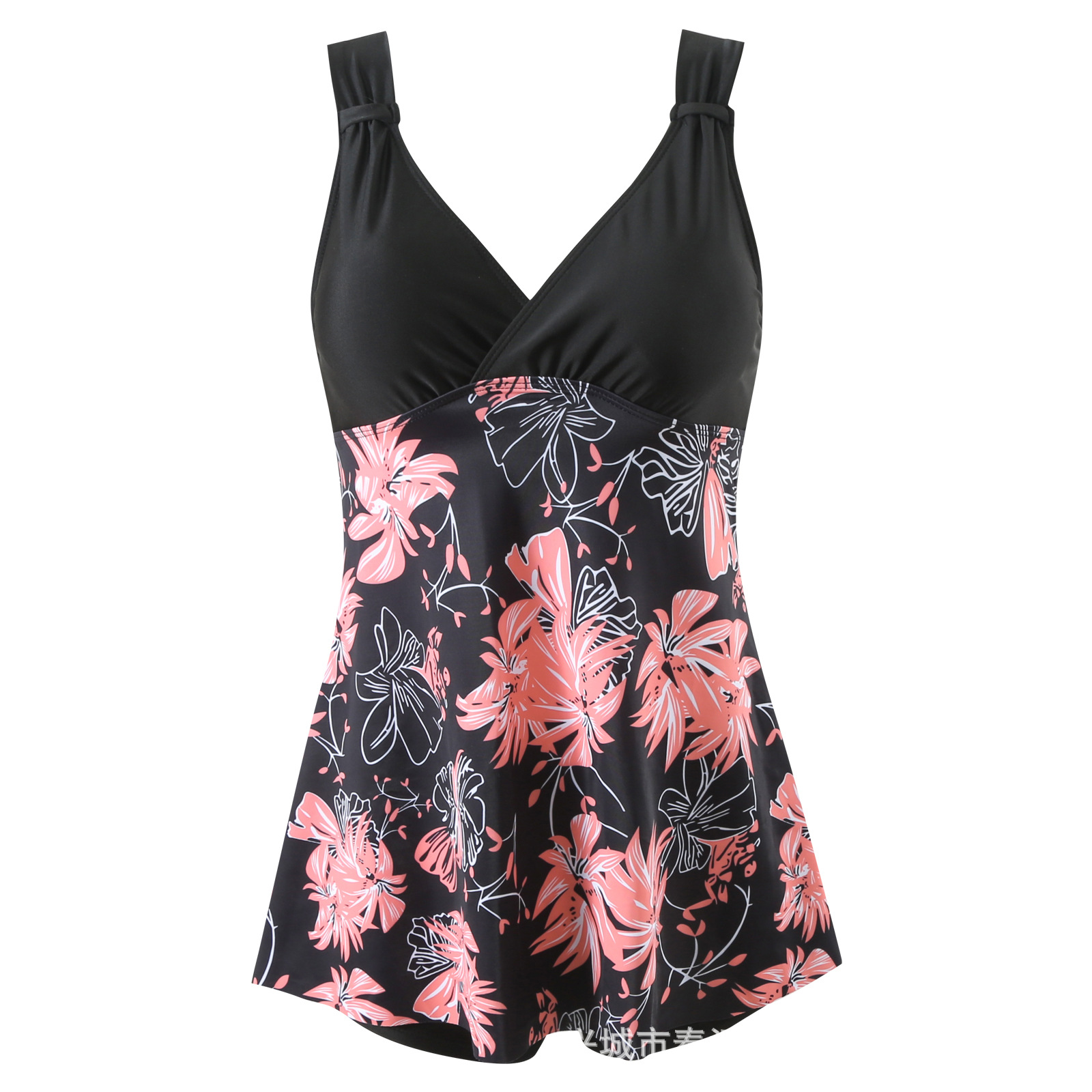 2025 new cross-border European and American plus size striped boxer female split swimsuit Tan swimming Amazon swimsuit wholesale