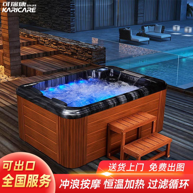 Villa al aire libre Surfing Jacuzzi Smart Spa Hotel Residencia al aire libre Temperatura constante Piscina de burbujas acrílica
