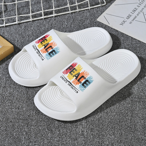 Summer Thick Sole Anti-Slip Comfort Trendy Sporty Outdoor Wear Blue Young Men's Unisex Black and White Soft Sole Slippers