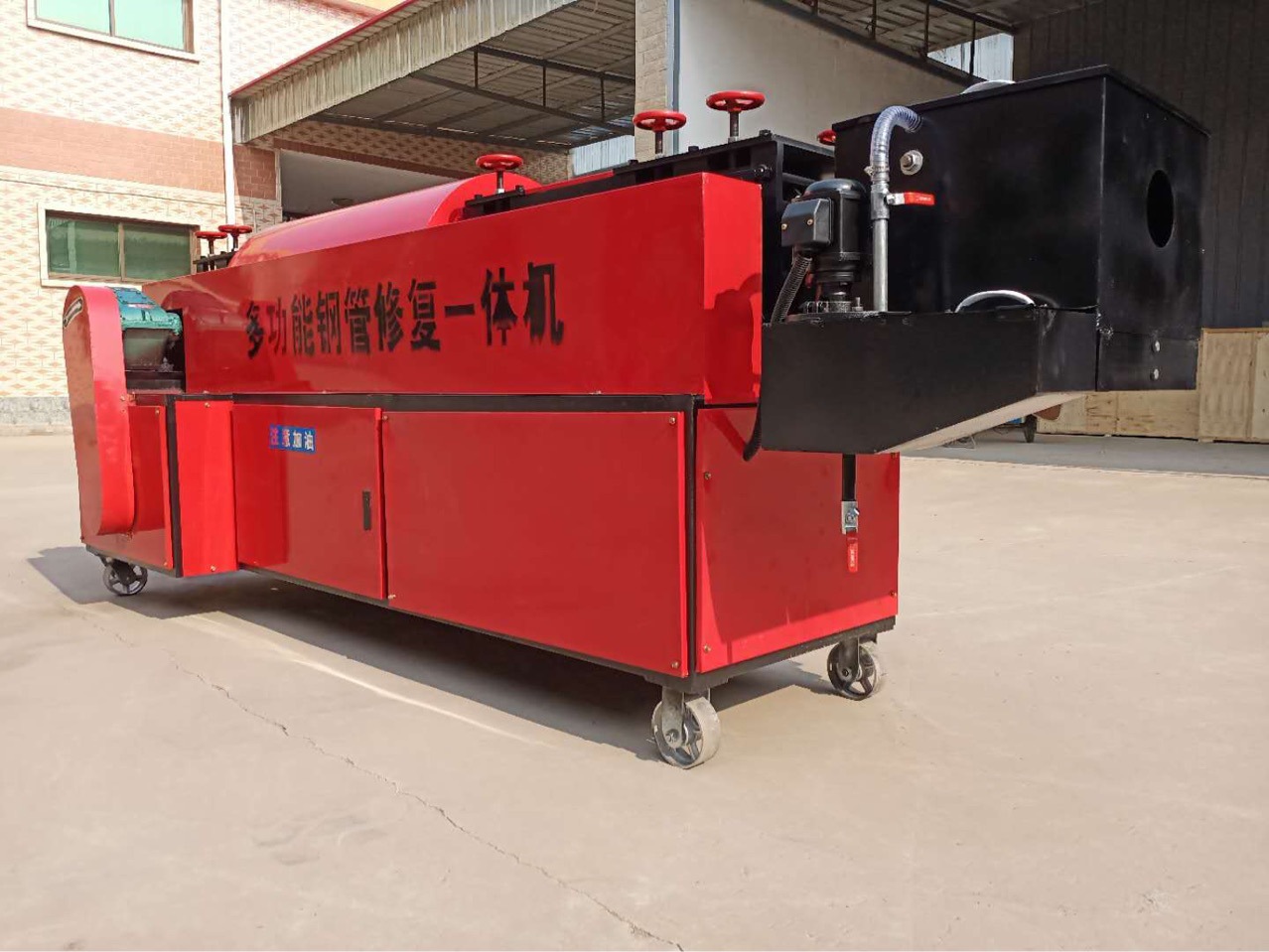 全自动方管调直机双曲线新型脚手架除锈喷漆一体48型钢管调直机