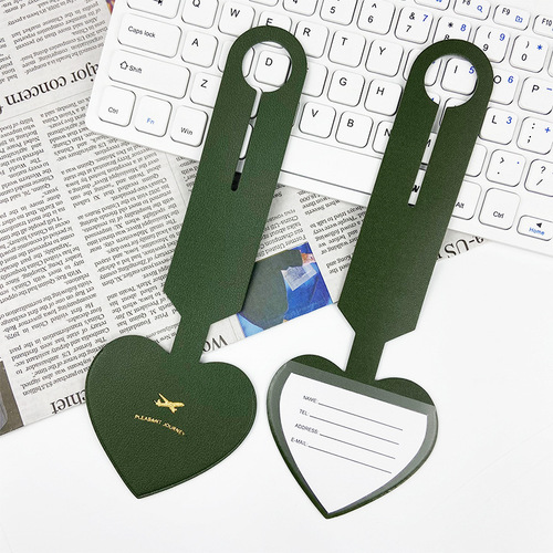 Luggage bag tag, suitcase boarding pass, luggage leather tag, checked name anti-lost small pendant luggage tag
