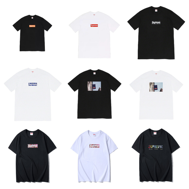 Cross-Border American Fashion Supreme Funny Box Classic Letter Print Loose Short-Sleeved Street American T-Shirt Half-Sleeved