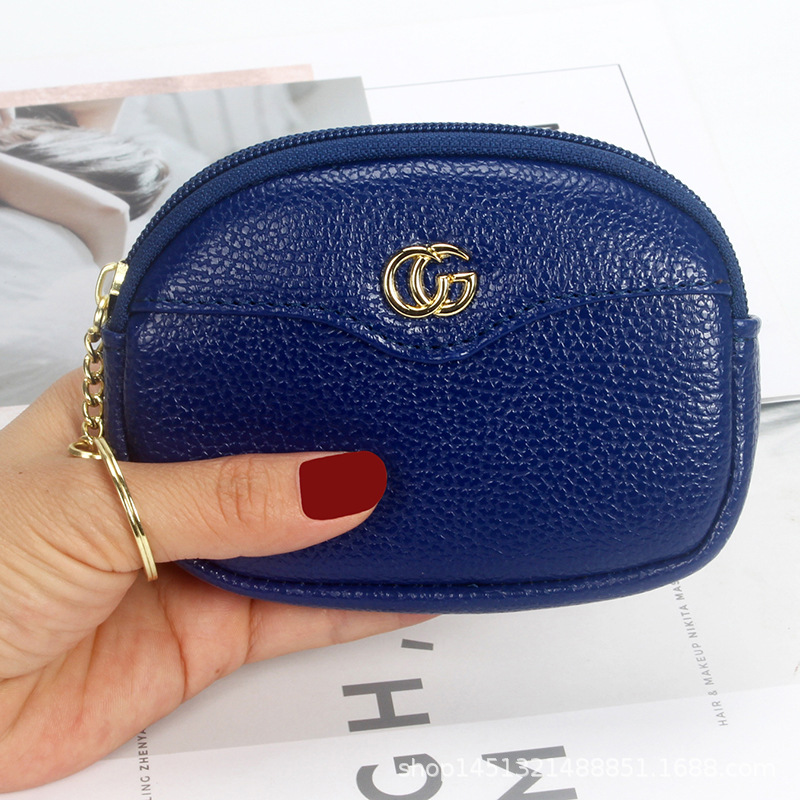 En stock al por mayor nuevo fresco dulce belleza monedero color sólido pu cuero Litchi patrón cartera de las mujeres pequeño bolso de la tarjeta de las mujeres