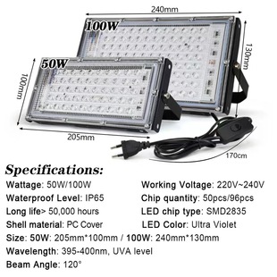 ♔ Fluorescent Theater Light Led Floodlight 395Nm Ultraviolet Light Floodlight 365Nm Uv Curing Nail