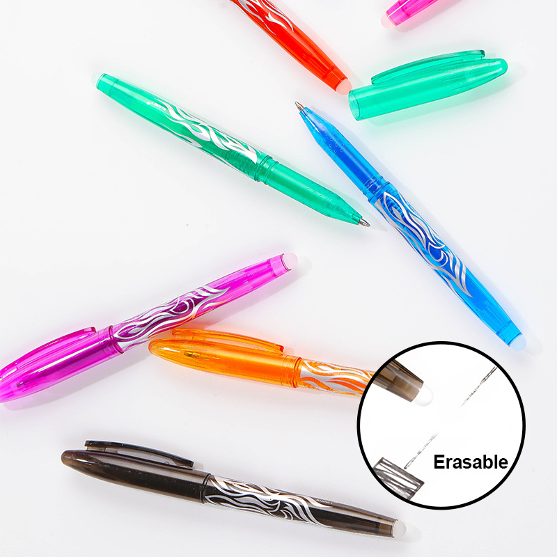 캡이 달린 지울 수 있는 펜, 중성펜, 프레스 컬러 사라지는 펜, 사무용품, 서명펜, 수성펜 재고 있음