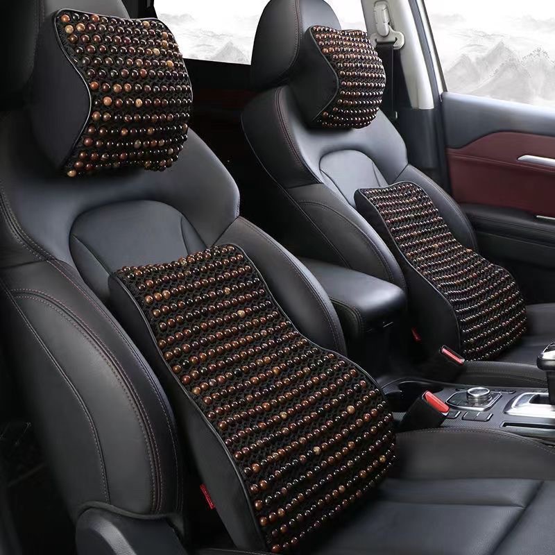 Natural Bodhi Seed Lumbar Support Summer Car Breathable Backrest Bead Pillow Memory Foam Massage Headrest Driver Lumbar Cushion