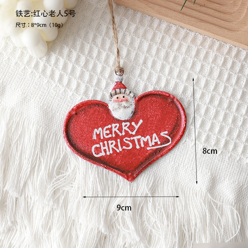 Navidad nórdica calcetines colgantes de hierro forjado hombre de nieve viejo colgantes de hierro forjado casa bolsa de regalo decoración del árbol de Navidad colgantes