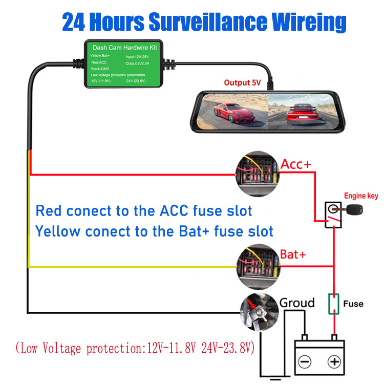 4-24小时停车监控接法