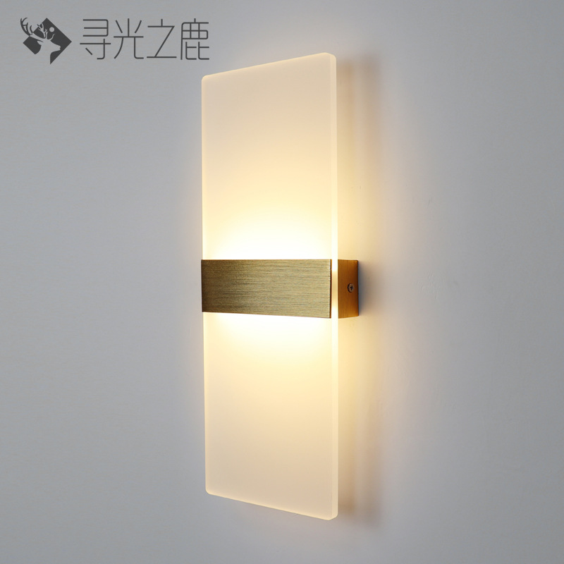 Lámpara de pared de acrílico LED simple lámpara de noche dormitorio salón Hotel pasillo LED iluminación de ingeniería