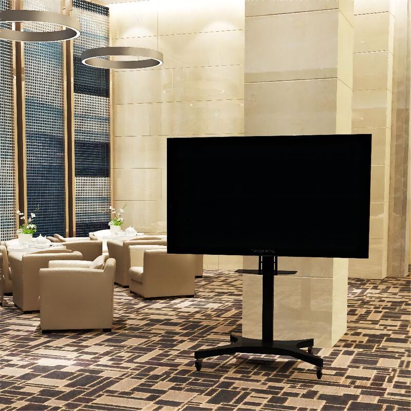 モバイルテレビ電動リモコン床置き式カートスマートオフィス360 ° 回転可能昇降テレビスタンド|undefined
