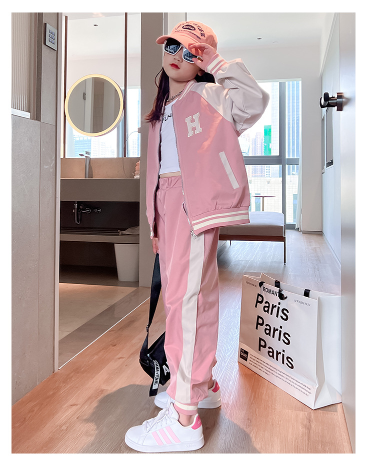 2023 Nový jarný a dievčenský set Voľný čas Športové oblečenie Jeseň Veľká detská sieťka Infračervený kryt Zahraničné Módne_voghion.com