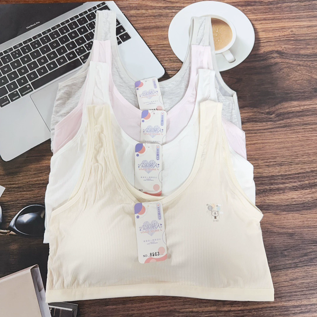 Хлопковый жилет для девочек супер мягкий высококачественный фиксированный дышащий нижнее белье чашка