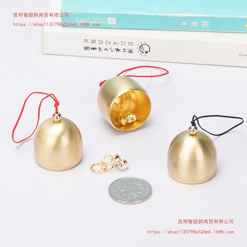 Pure Copper Car Hanging Christmas Small Bell DIY Japanese-Style Metal Small Wind Chime Hanging Decoration Handmade Material Accessories Decorative Pendant
