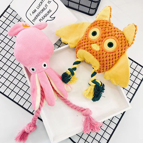 Cross-border pet plush toys cat and dog corn kernel plush voice dog toys interactive self-exciting toys wholesale