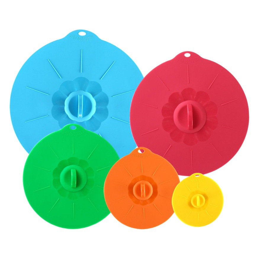 Silicone Pot Lid Set, Microwave-Safe Cover, Bowl Cover, Washable Kitchen Gadget, Sealing Lid, Food-Grade Silicone