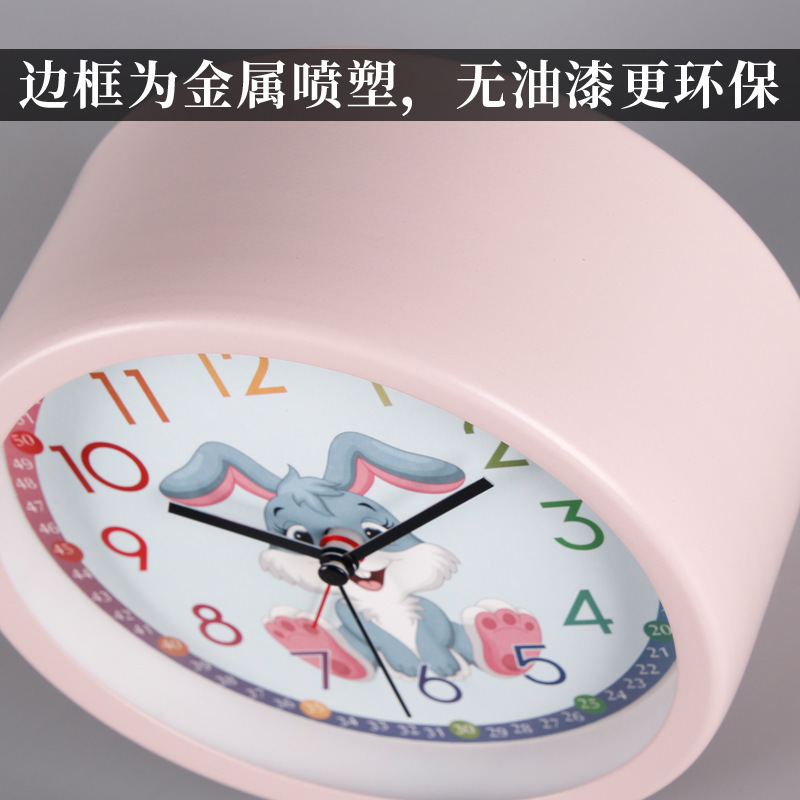 TQJ 子供用目覚まし時計早期教育学習卓上時計学生用サイレントデスクトップ時計ファッション時計時計バニー卓上時計|undefined