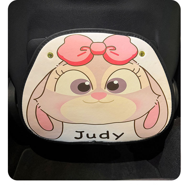 Rabbit Fox Car Seat Back Anti-Kick Pad Women's Cute Car Leather Seat Back Anti-Fouling Pad Cartoon Protective Pad