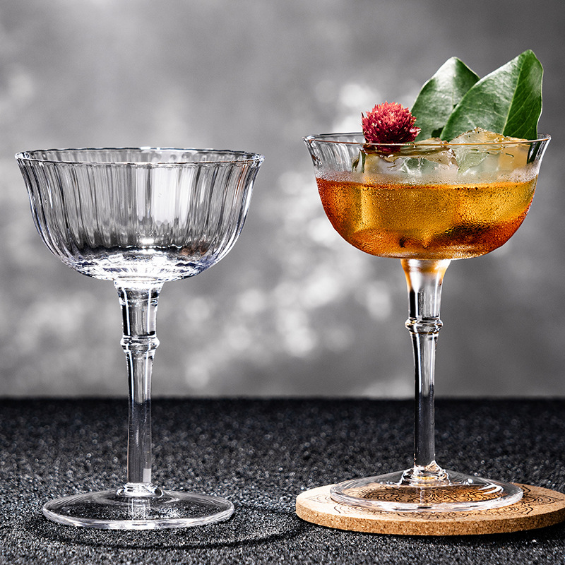 El mundo está borracho sin plomo cristal tallado a mano 150ml taza de cóctel de boca ancha taza de martini seca taza de champán