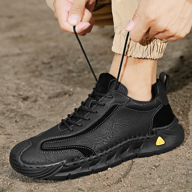 Zapatos de hombre 2024 otoño nuevos zapatos de cuero suaves antideslizantes, zapatos casuales antideslizantes, zapatos de moda masculinos de cuatro estaciones