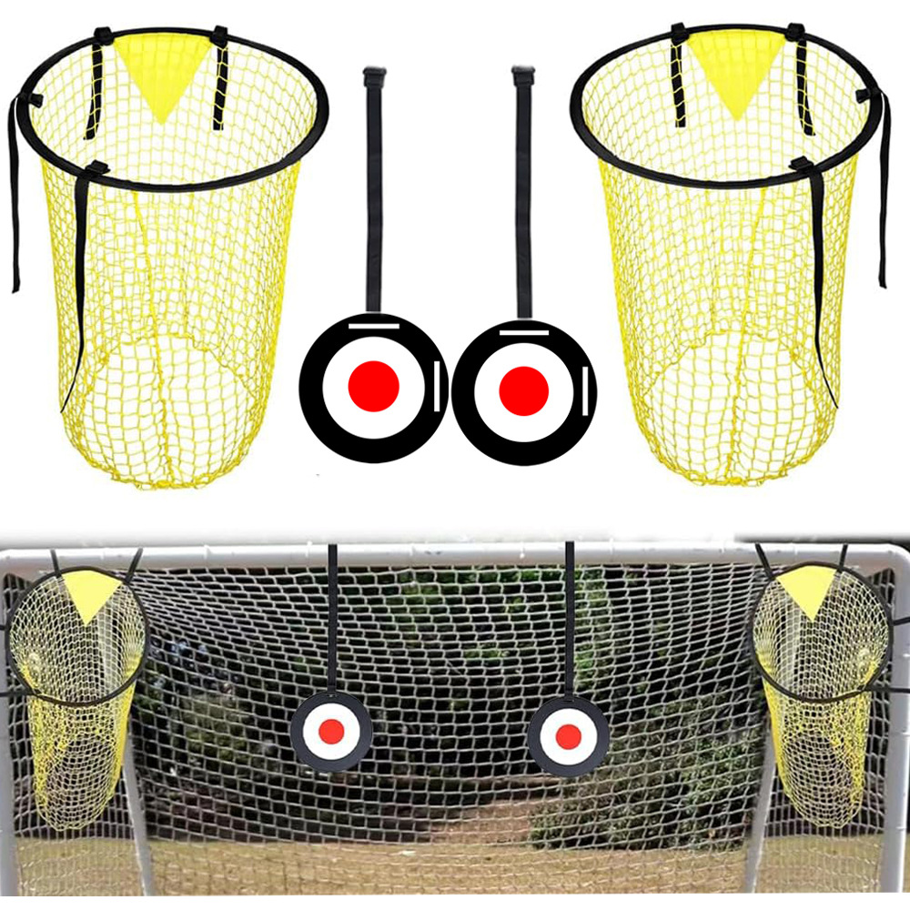4-Piece Set of Football Training Target Discs, Target Nets, Footballs to Improve Hitting Rate, Football Training Aids