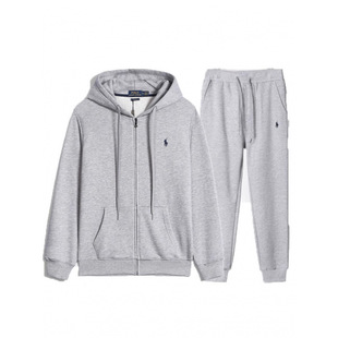 Rl Embroidered Cardigan Short-Sleeved Sweatshirt for Men and Women, Spring and Autumn Style Set, Hooded Jacket + Pants, Casual and Trendy