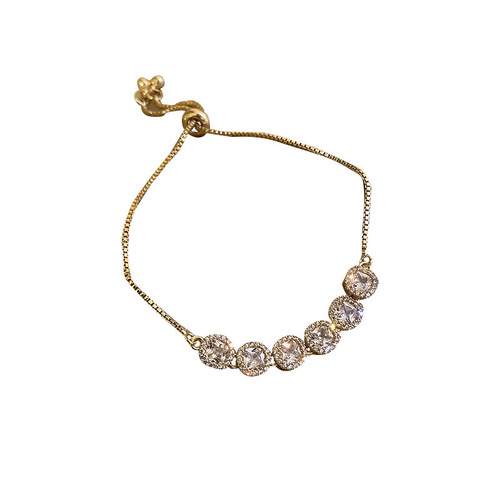 Chill style zircon flower bracelet, adjustable pull-out bracelet, fashionable and versatile, new design bracelet