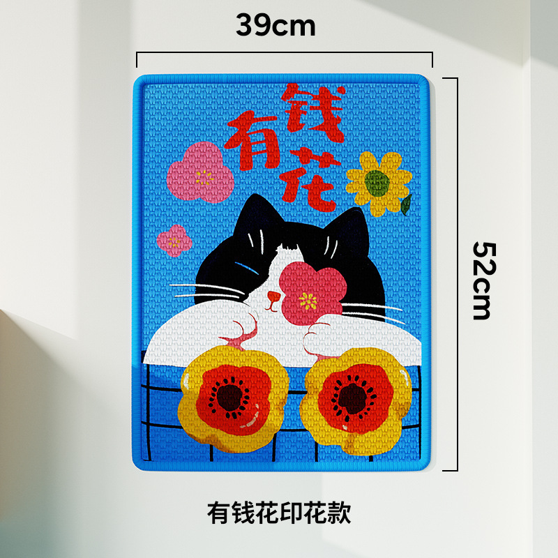 剑麻猫抓板卡通贴墙立式不掉屑猫爪板耐磨耐抓护门护沙发剑麻垫子|undefined