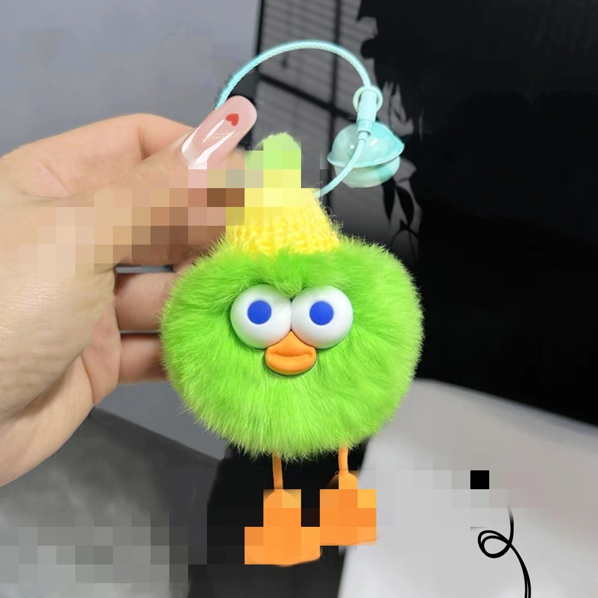 Real Rex conejo piel divertido bola elfo llavero ojos grandes pato muñeca regalo llavero bolsa colgante