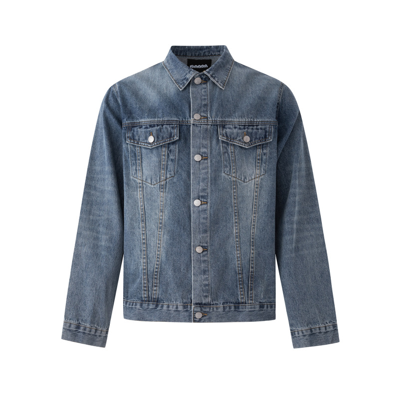 Mr Handsome Short Denim Jacket Men's Korean Commuter Retro Style Jacket Autum Loose Lapel Top