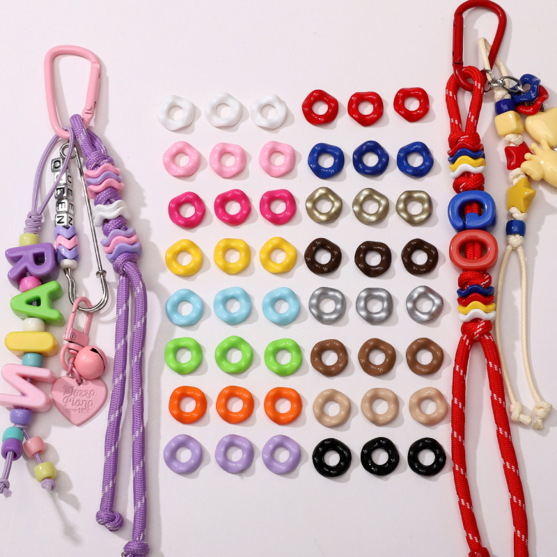 16mm Acrylic Spray Paint Jenga Lace Beaded Spacer Beads Handmade DIY Mobile Phone Chain Bag Hanging Keychain Accessories 16mm Acrylic Spray Paint Jenga Lace Beaded Spacer Beads Handmade DIY Mobile Phone Chain Bag Hanging Keychain Accessories