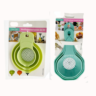 Four-in-one multifunctional funnel suit household plastic oil funnel kitchen oil spill liquid dispensing filter