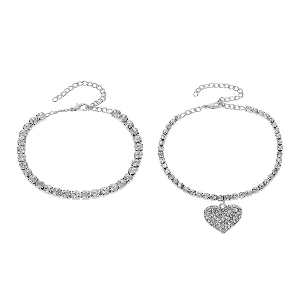 Women's Gender Wholesale Jewelry Elegant Retro Heart Shape Alloy Rhinestones Anklet
