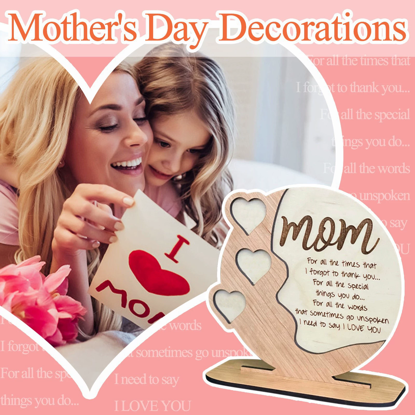 Трансграничные мамы подарки на День Матери Деревянные украшения для дома Креативные полые съемные столешницы
