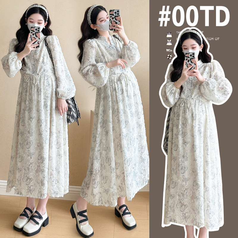 Internet Celebrant Maternity Dress Spring and Summer Fashion Hepburn Style Maternity Dress Jacquard high quality Chiffon dress Maternity Dress Internet Celebrant Maternity Dress Spring and Summer Fashion Hepburn Style Maternity Dress Jacquard high quality Chiffon dress Maternity Dress