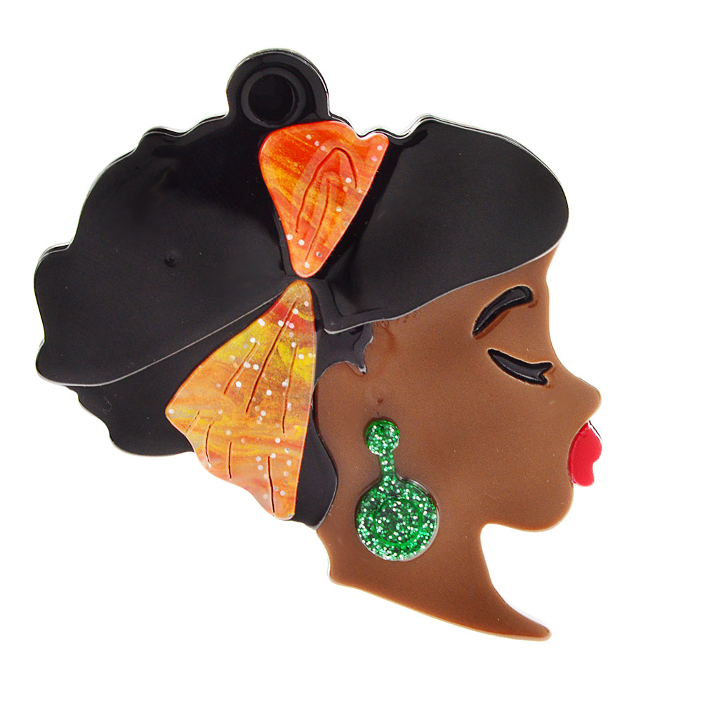 acrylic black fashionable brooch