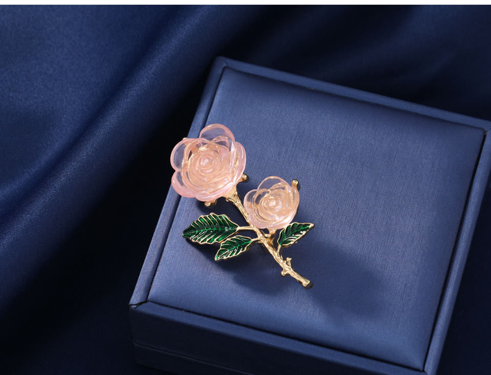 Women'S Gender Inlay Design Sweet Pin Flower Alloy Inlay Resin Women'S Brooches