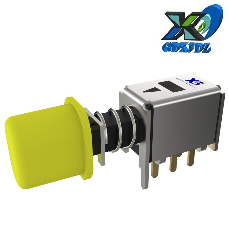 侧面自锁开关2P2T  侧边轻触开关无声常开 常闭 侧按复位开关6脚