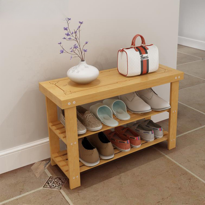 简约家用门口玄关多层换鞋矮凳省空间楠竹换鞋凳鞋柜实木