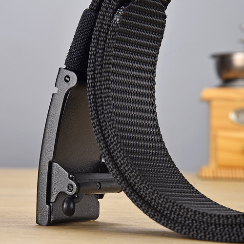 Tactical belt nylon woven men's canvas automatic toothless outdoor sports belt men's casual decorative belt