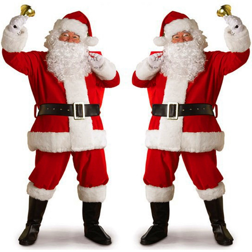 2025年圣诞节服装圣诞老人衣服成人男平安夜儿童演出服饰五件套
