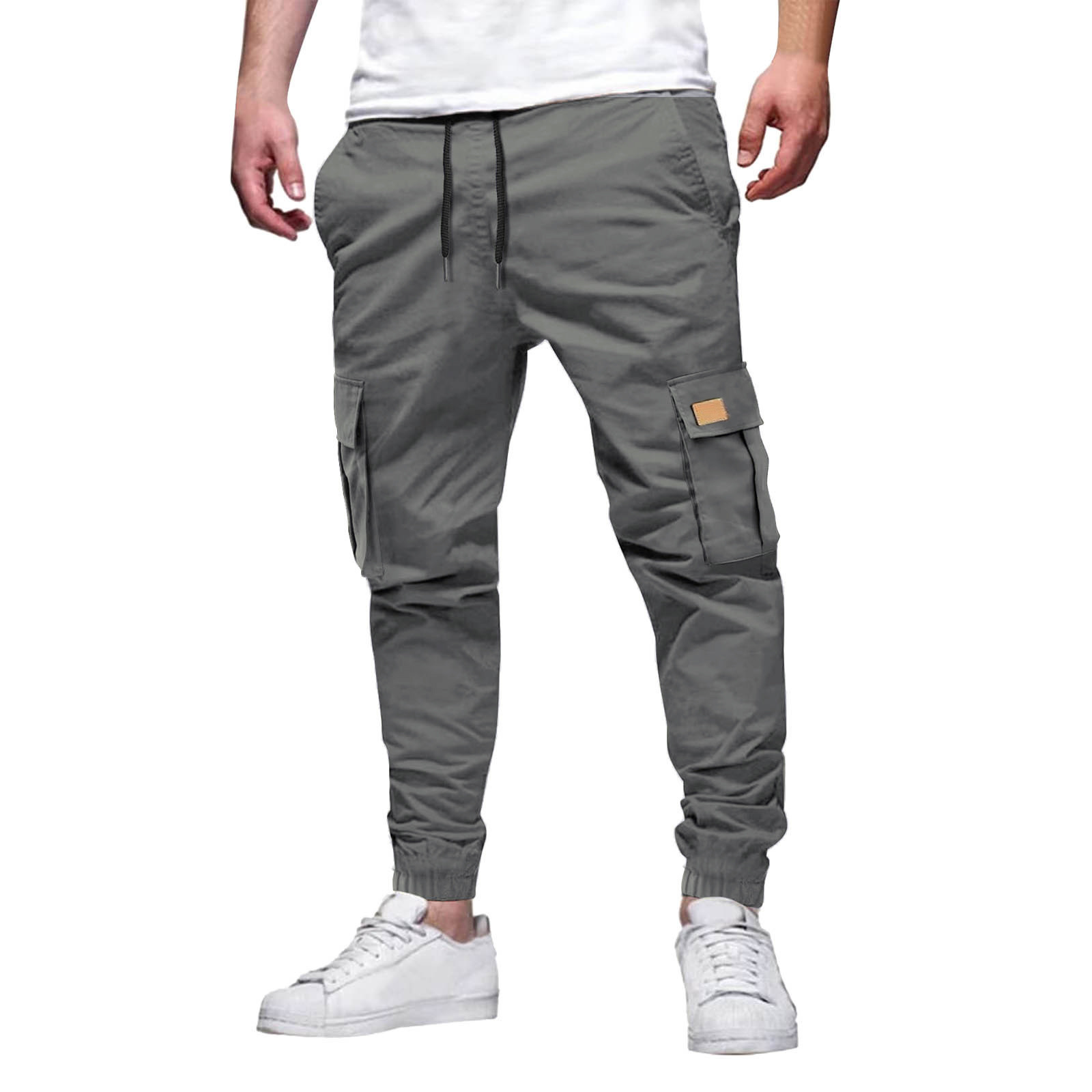 2025 Cross-Border Amazon Workwear Multi-Pocket Trousers Men's Woven Fabric Casual Pants Leggings Men's Trousers
