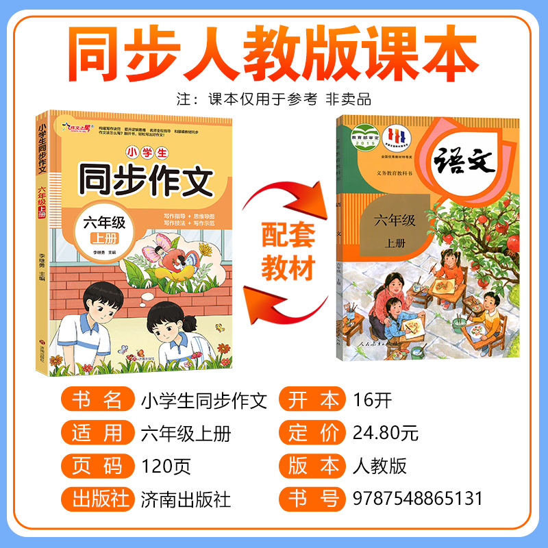 作文之星小学生同步作文六年级上下册彩图写作思维导图范文技法指