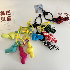 19273 Colorful buckle button bag pendant accessories small doll pendant candy color plaid for women