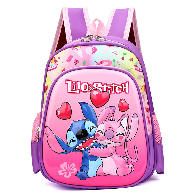 Mochila de dibujos animados Stitch de carcasa dura de 12 pulgadas al por mayor Mochila de jardín de infantes ultraligera Mochila para niños de 3-4 años