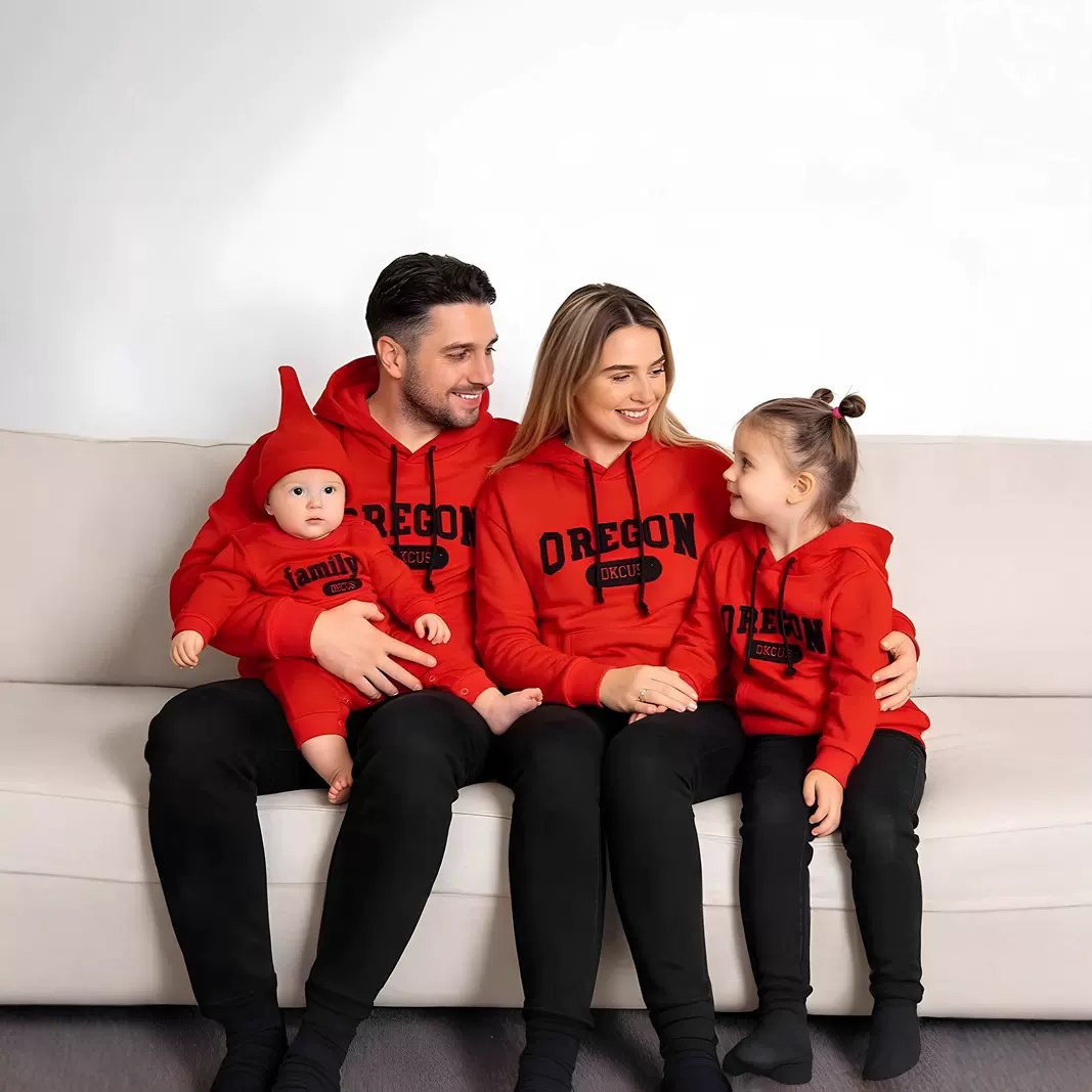 跨境亲子装连帽卫衣春秋季一家三口母女洋气大码婴儿爬服童装批发