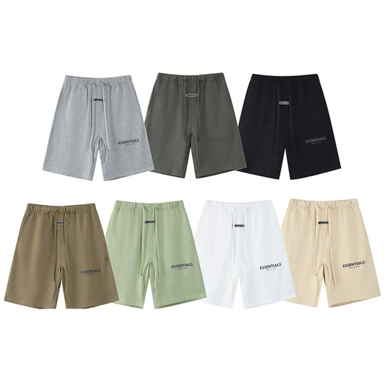 Шорты FOG от поколения ESSENTIALS Светоотражающие буквы Американские свободные спортивные брюки Укороченные брюки для мужчин и женщин