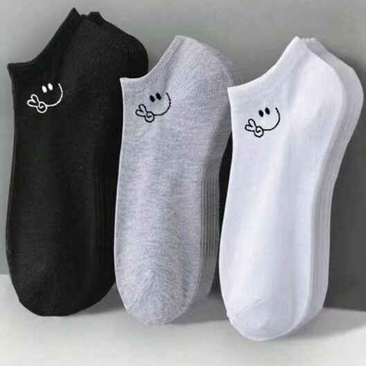 Socks Solid Color Summer Short Socks Non-Slip Silicone Summer Casual Sports Anti-Odor Sweat-Absorbent Invisible Socks Men's Boat Socks