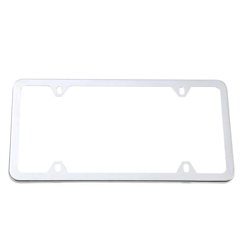 Suministro transfronterizo de fábrica Marco de placa de licencia blanco Marco de placa de licencia de acero inoxidable estándar americano Marco de placa de licencia de coche